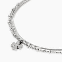 Carica l&#39;immagine nel visualizzatore di Gallery, Bracciale da donna in acciaio con catene e ciondolo quadrifoglio Style 38 Kidult 831070
