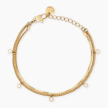 Cargar imagen en el visor de la galería, Bracciale da donna in acciaio dorato con catene e cristalli Style 36 Kidult 831073
