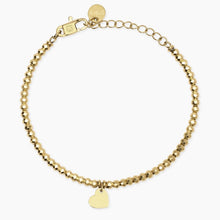 Carica l&#39;immagine nel visualizzatore di Gallery, Bracciale da donna in acciaio dorato con sfere e ciondolo cuore Style 38 Kidult 831074
