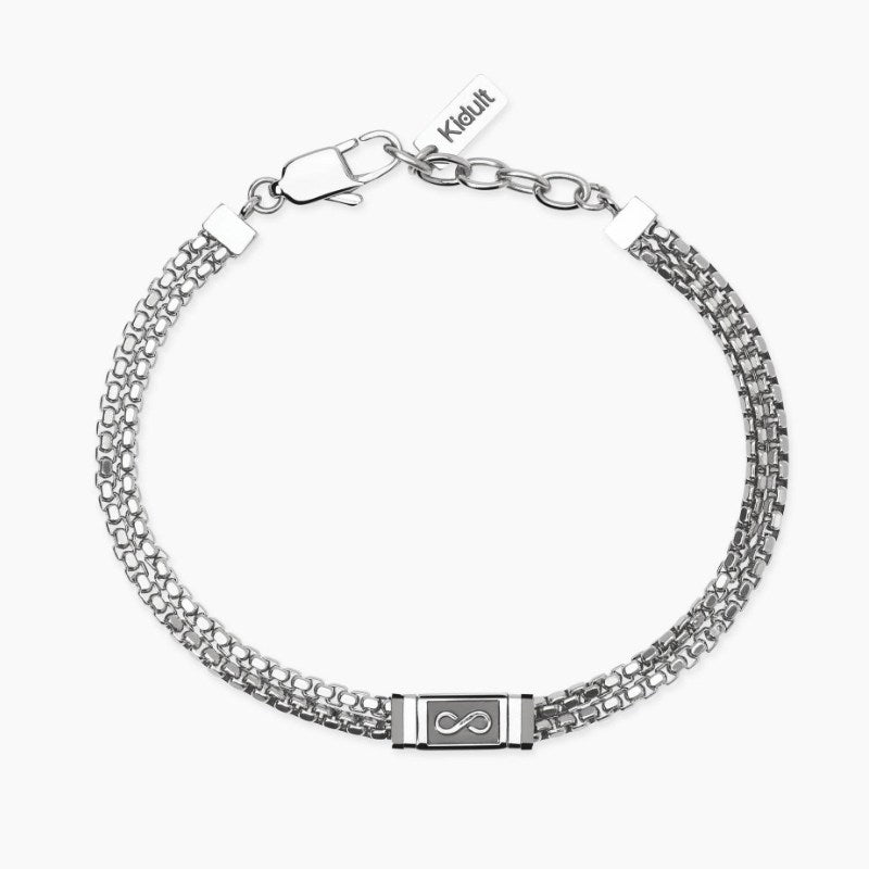 Bracciale da uomo in acciaio con catene e infinito Style 16 Kidult 831091