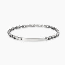 Carica l&#39;immagine nel visualizzatore di Gallery, Bracciale da uomo in acciaio con piastra e inserti in ceramica Style 21 Kidult 831097
