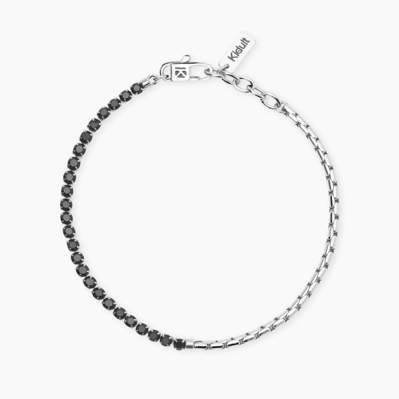 Bracciale da uomo in acciaio con catena veneta e cristalli Style 15 Kidult 831099