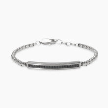 Carica l&#39;immagine nel visualizzatore di Gallery, Bracciale da uomo in acciaio con piastra in cristalli neri Style 15 Kidult 831104
