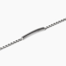 Carica l&#39;immagine nel visualizzatore di Gallery, Bracciale da uomo in acciaio con piastra in cristalli neri Style 15 Kidult 831104
