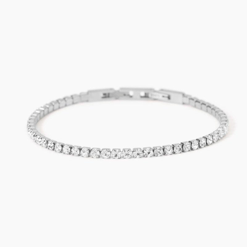 Bracciale da uomo in acciaio tennis con zirconi bianchi Style 12 Kidult 831110