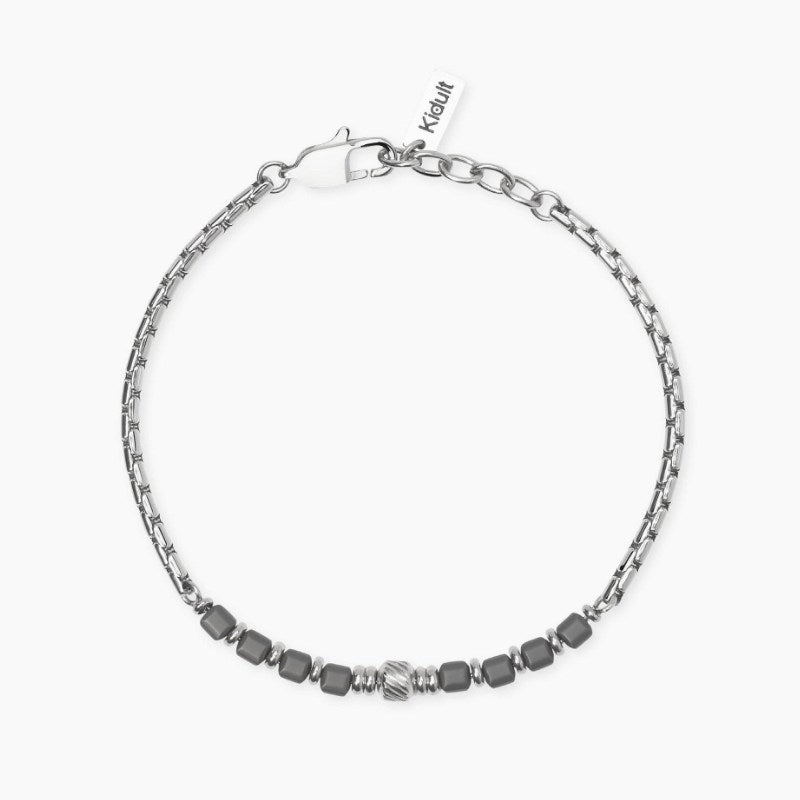 Bracciale da uomo in acciaio ed ematite Style 24 Kidult 831122