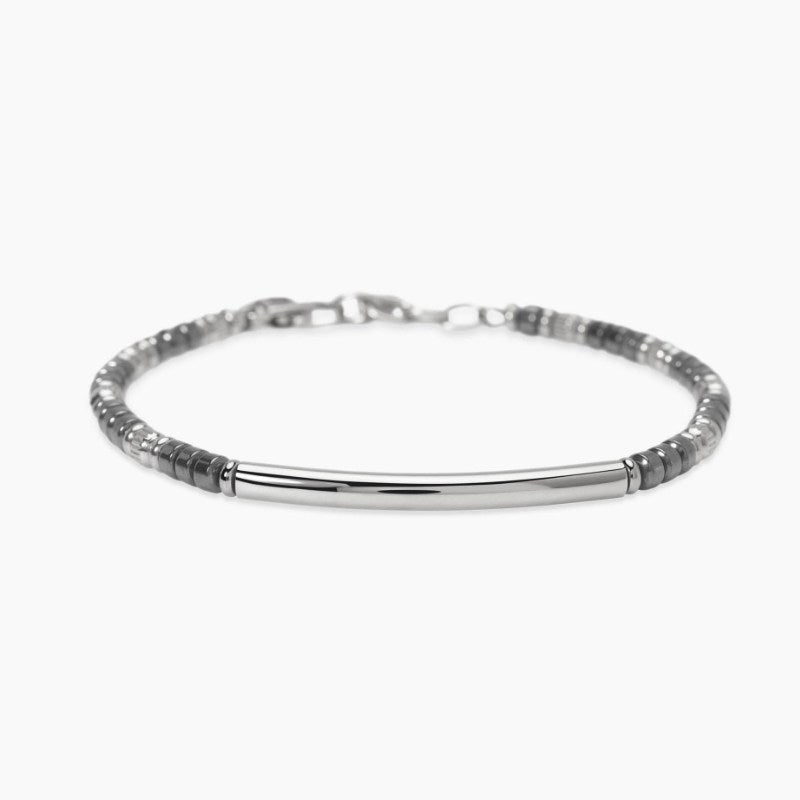 Bracciale da uomo in acciaio e ematite Style 23 Kidult 831127