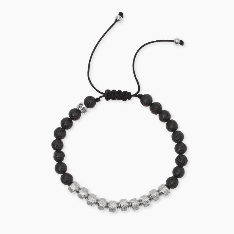 Bracciale da uomo con nylon e pietra lavica Style 33 Kidult 831132