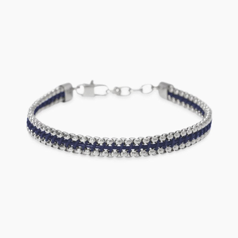 Bracciale da uomo in acciaio con nylon e pelle Style 29 Kidult 831134