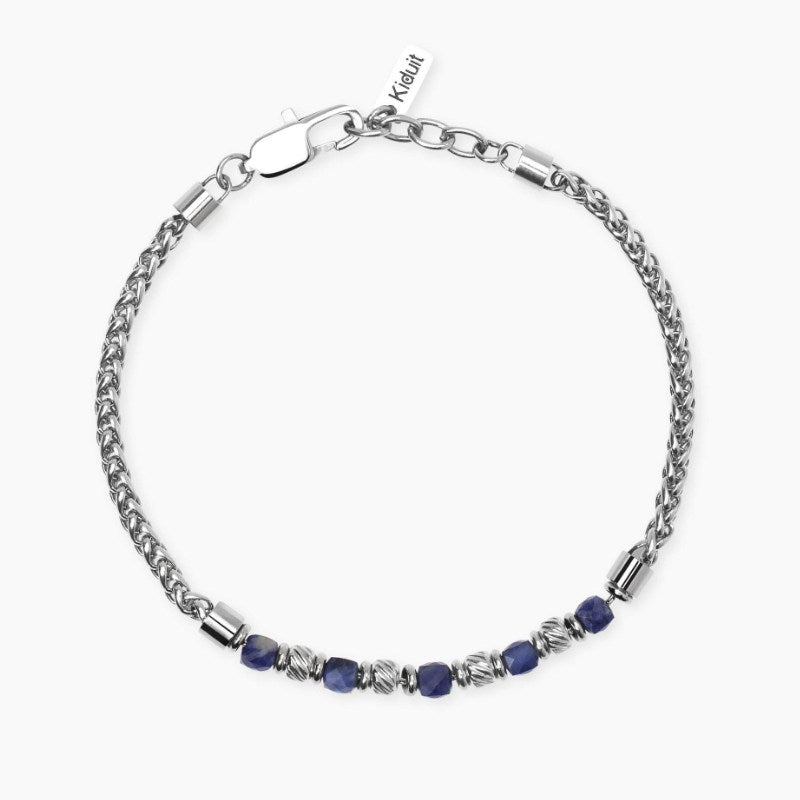 Bracciale da uomo in acciaio e sodalite blu Style 24 Kidult 831138