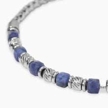 Carica l&#39;immagine nel visualizzatore di Gallery, Bracciale da uomo in acciaio e sodalite blu Style 24 Kidult 831138

