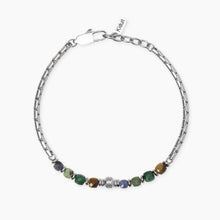 Carica l&#39;immagine nel visualizzatore di Gallery, Bracciale da uomo in acciaio con pietre multicolor Style 24 Kidult 831140
