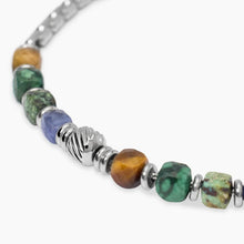 Carica l&#39;immagine nel visualizzatore di Gallery, Bracciale da uomo in acciaio con pietre multicolor Style 24 Kidult 831140
