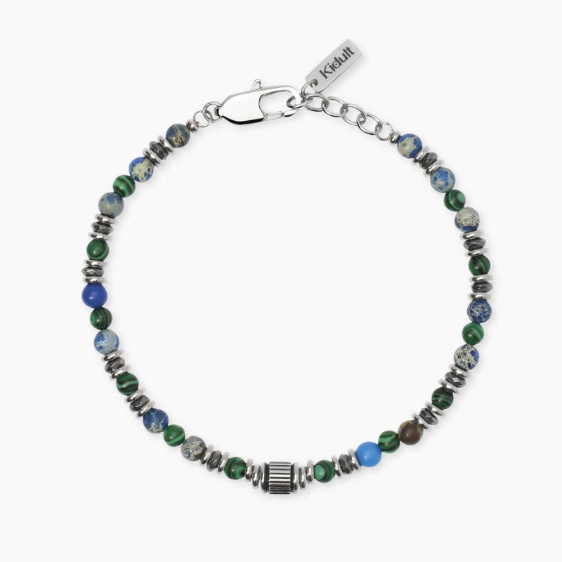 Bracciale da uomo in acciaio con pietre multicolor Style 27 Kidult 831142