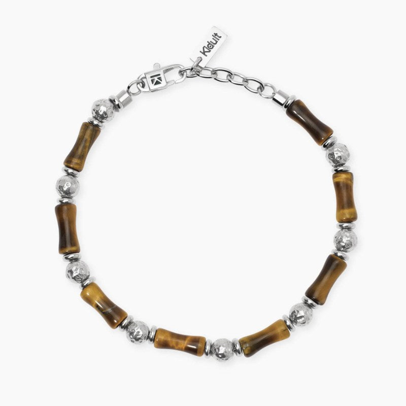 Bracciale da uomo in acciaio e occhio di tigre Style 32 Kidult 831143