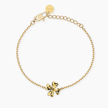 Carica l'immagine nel visualizzatore di Gallery, Bracciale da donna in acciaio dorato con quadrifoglio Style 57 Kidult 831150
