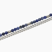 Carica l'immagine nel visualizzatore di Gallery, Bracciale da uomo in acciaio con catena a maglie e sodalite Style 37 Kidult 831156
