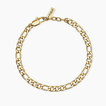 Carica l'immagine nel visualizzatore di Gallery, Bracciale da uomo in acciaio dorato con catena figaro Style 36 Kidult 831162
