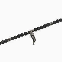 Carica l'immagine nel visualizzatore di Gallery, Bracciale da uomo in acciaio con lavica e cornetto Style 02 Kidult 831165
