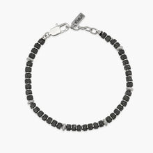 Carica l'immagine nel visualizzatore di Gallery, Bracciale da uomo in acciaio con pietre lavica Style 48 Kidult 831180

