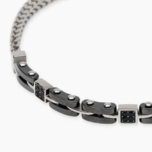 Carica l'immagine nel visualizzatore di Gallery, Bracciale da uomo in acciaio e ceramica Style 56 Kidult 831187
