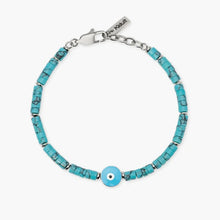 Carica l'immagine nel visualizzatore di Gallery, Bracciale da uomo in acciaio in turchese sintetica Style 47 Kidult 831188
