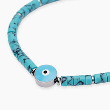 Carica l'immagine nel visualizzatore di Gallery, Bracciale da uomo in acciaio in turchese sintetica Style 47 Kidult 831188
