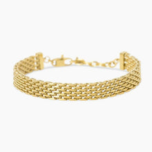 Carica l'immagine nel visualizzatore di Gallery, Bracciale da donna in acciaio dorato con maglia mesh Style 72 Kidult 831253
