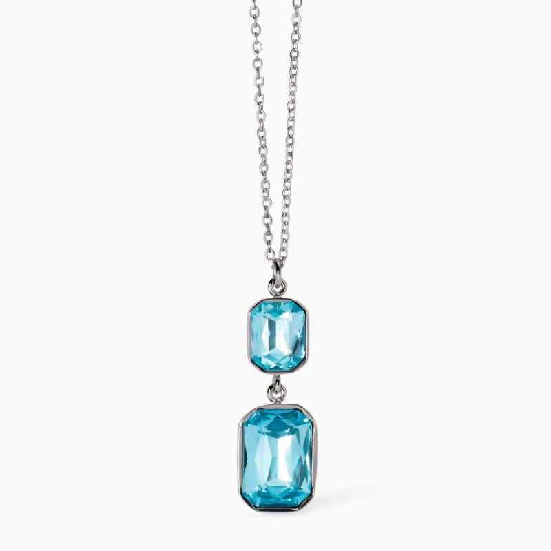 Collana da donna in acciaio con cristalli pendenti 851001