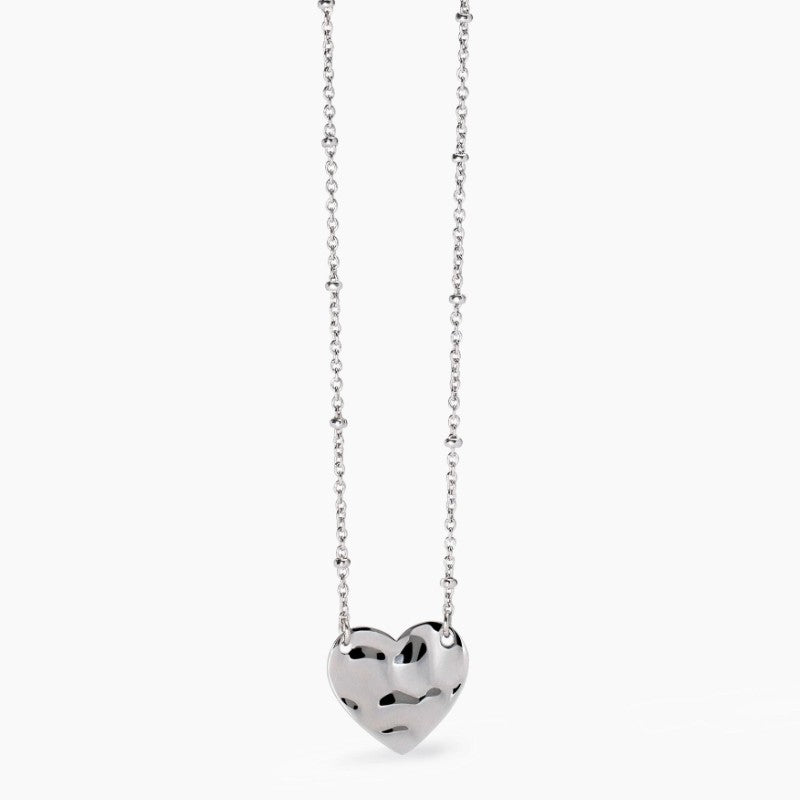 Collana da donna con cuore effetto martellato Kidult 851008
