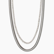 Carica l'immagine nel visualizzatore di Gallery, Collana da donna con catena snake e tennis di cristalli Kidult 851014
