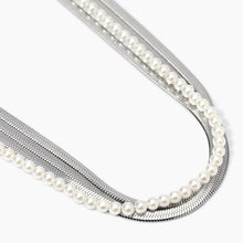 Carica l&#39;immagine nel visualizzatore di Gallery, Girocollo da donna in acciaio con catene e perle conchiglia Kidult 851021
