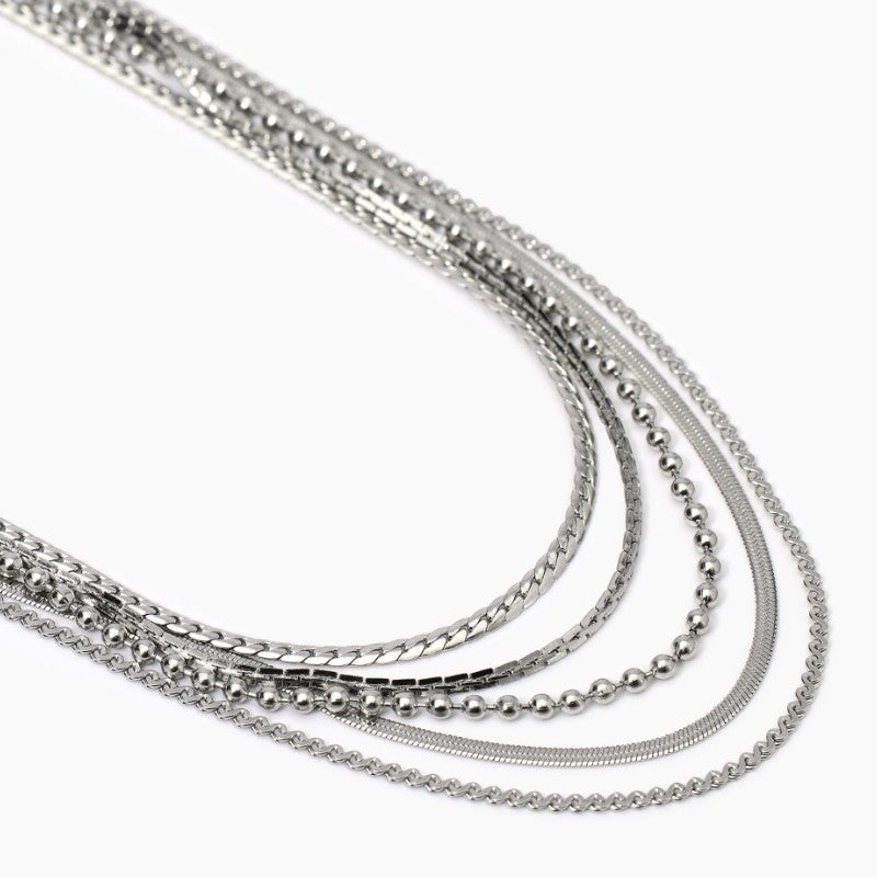 Collana da donna in acciaio con catene multiple Kidult 851022