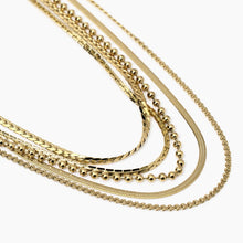 Load image into Gallery viewer, Collana da donna in acciaio dorato con catene multiple Kudult 851023
