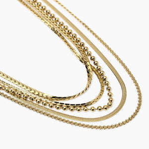 Collana da donna in acciaio dorato con catene multiple Kudult 851023