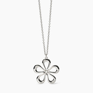 Collana da donna in acciaio con catena rolò e fiore Kidult 851027
