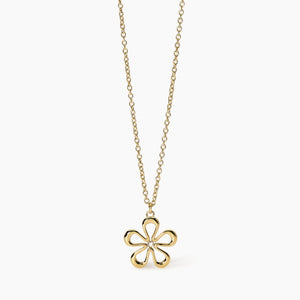 Collana da donna in acciaio dorato con fiore Kidult 851028
