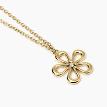 Carica l&#39;immagine nel visualizzatore di Gallery, Collana da donna in acciaio dorato con fiore Kidult 851028
