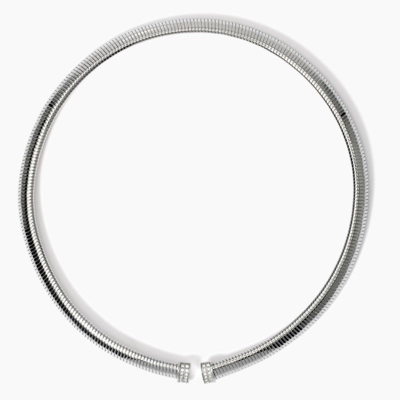 Collana da donna tubogas in acciaio e cristalli Kidult 851030