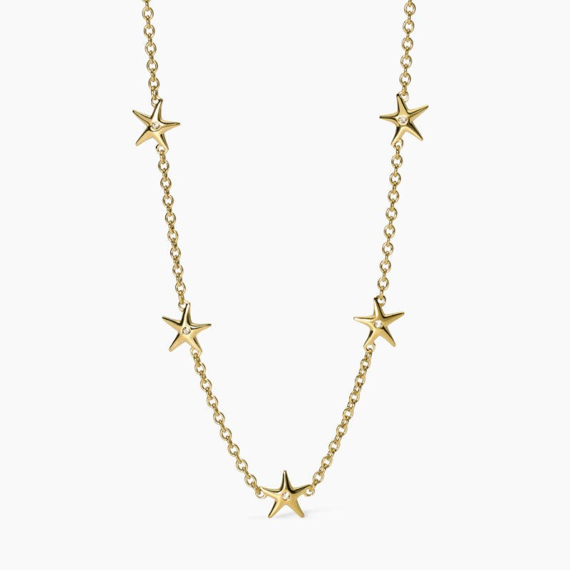 Girocollo da donna in acciaio dorato con stelle marine Kidult 851035