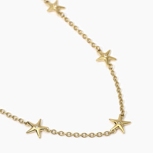 Girocollo da donna in acciaio dorato con stelle marine Kidult 851035