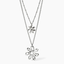 Carica l&#39;immagine nel visualizzatore di Gallery, Collana Da donna in acciaio con doppia catena e pendenti fiore Kidult 851036
