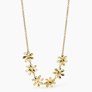 Girocollo da donna in acciaio dorato con fiori effetto martellato Kidult 851037