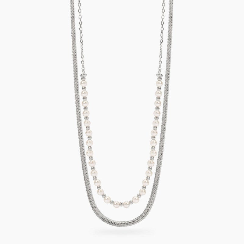 Collana da donna in acciaio con perle conchiglia Style 32 Kidult 851040