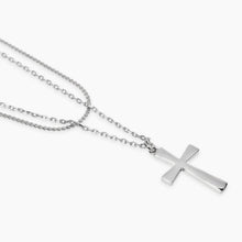 Carica l&#39;immagine nel visualizzatore di Gallery, Collana da donna in acciaio con catene e pendente croce Style 28 Kidult 851042
