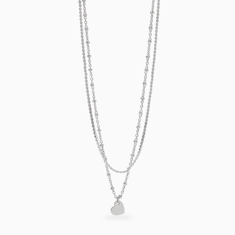 collana in acciaio con catene e ciondolo cuore Style 30 Kidult 851047