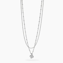 Carica l&#39;immagine nel visualizzatore di Gallery, Collana da donna in acciaio con catene e quadrifoglio Style 30 Kidult 851050
