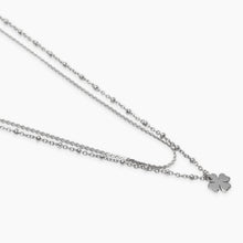 Carica l&#39;immagine nel visualizzatore di Gallery, Collana da donna in acciaio con catene e quadrifoglio Style 30 Kidult 851050
