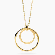 Carica l'immagine nel visualizzatore di Gallery, Collana da donna in acciaio catena rolò e doppio pendente 851065
