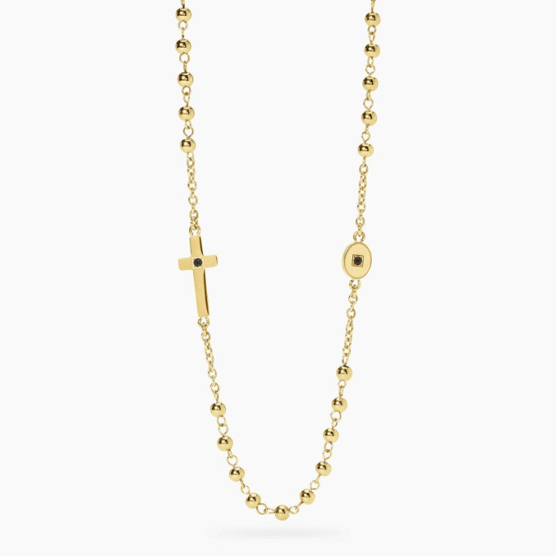 Collana da uomo in acciaio dorato con croce Style 01 Kidult 851089